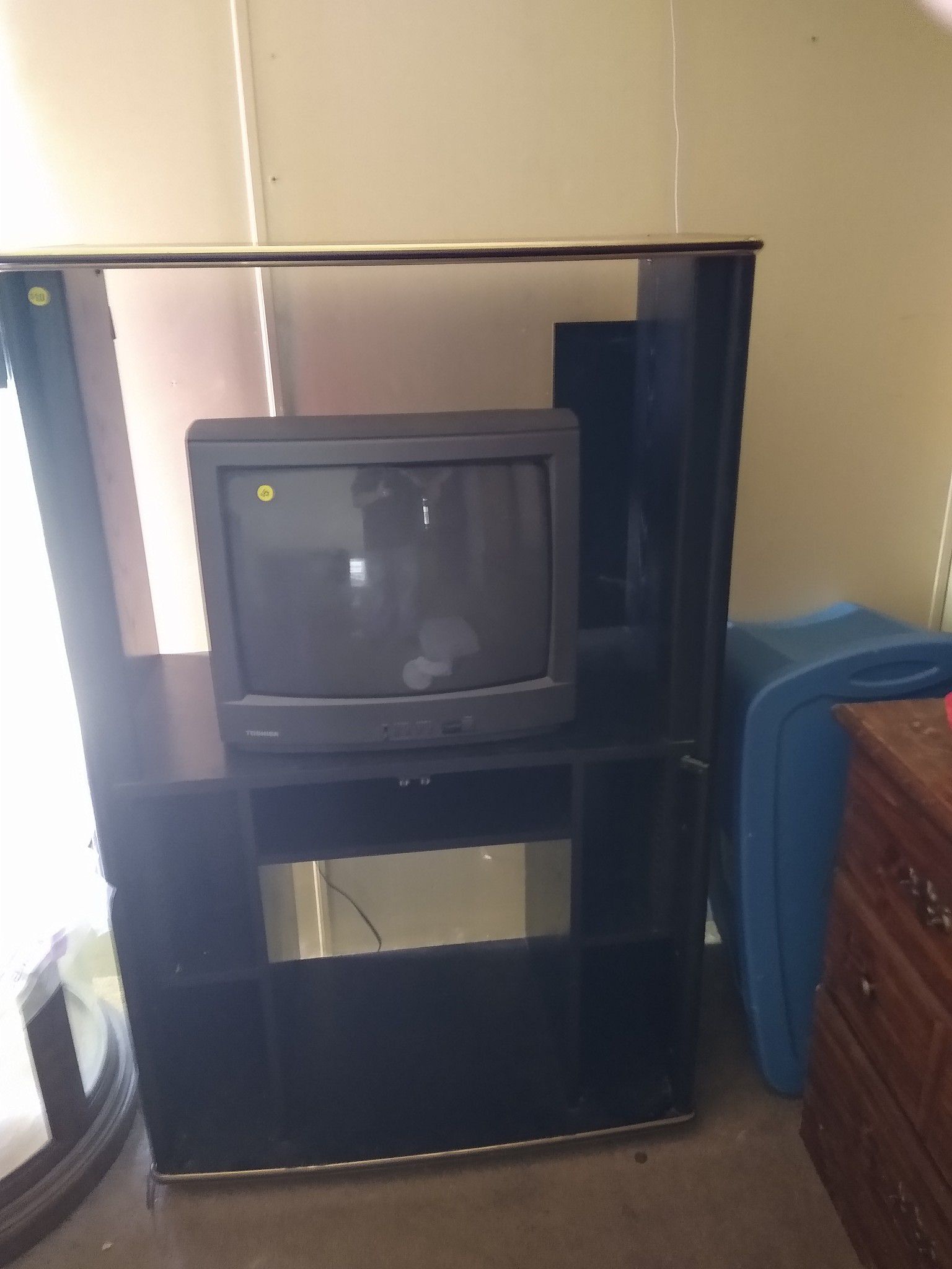 Tall TV stand and 13 in TV