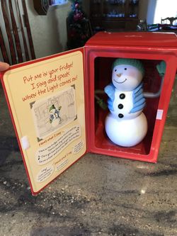 Hallmark fun in the fridge snowman