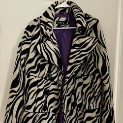 Rue 21 Black And White Zebra Print Coat