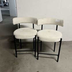 Najira Upholstered 24'' Counter Stool with Metal Frame