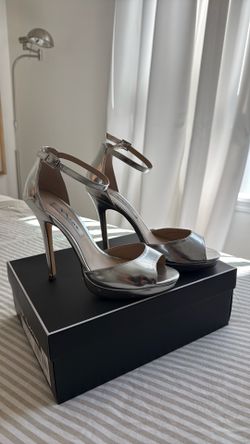 Silver stilleto sandals