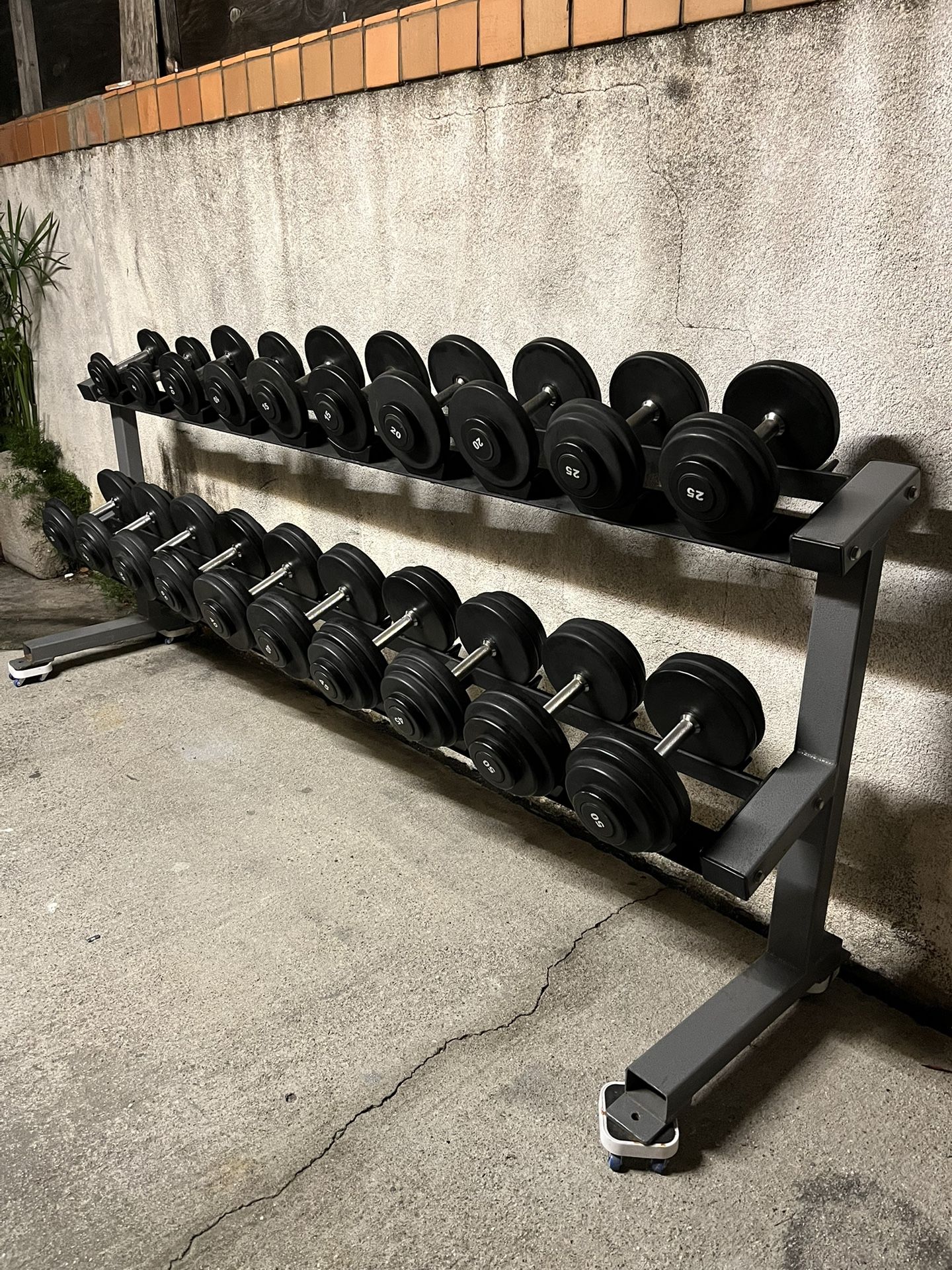 Pro Style Dumbbell Set 5lbs-50lbs Urethane with rack