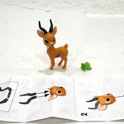 Gazelle (Large Antelope) + Flower (Gumi Yum Surprise - Widlife) Collectible Animal Figurine / Puzzle Toy — with instructions