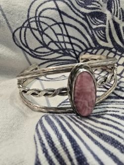 Rhodochrosite Gemstone Bangle 925 Sterling Silver Handmade Bangle 