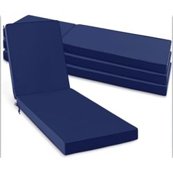 Chaise Lounge Cushions Set of 4 - Navy, Water Resistant, 80x26x3
