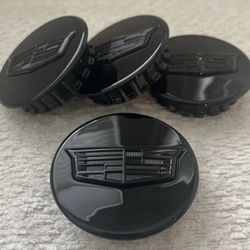 4 66mm Black Cadillac Rim Center Caps See All 12 Pics for more Sold Separately SHIPPING AVAILABLE