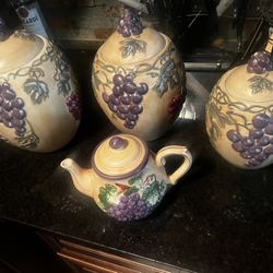 vintage  hand printed fruit jars 