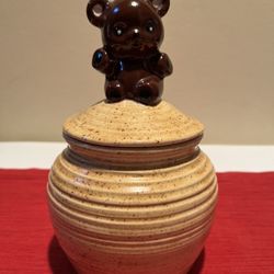 Ceramic Teddy Bear Cookie Jar/Honey Pot