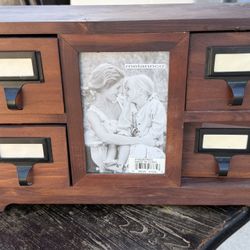 Wood Frame With Set Of Small Drawers - New