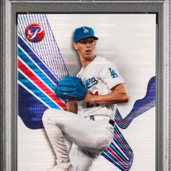 2024 Topps Pristine Los Angeles Dodgers Walker Buehler Purple Refractor #/99 PSA 8