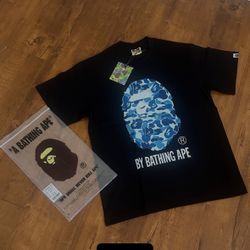 Black/Light Blue Bape Tee