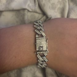 .925 S/S Diamond Cuban Link Bracelet