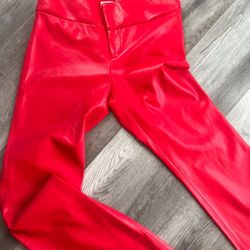 Ali E And Olivia Red Leather Pants, Alice And Olivia 