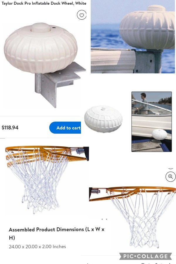 New Taylor Dock Inflatable Dock Wheel , White