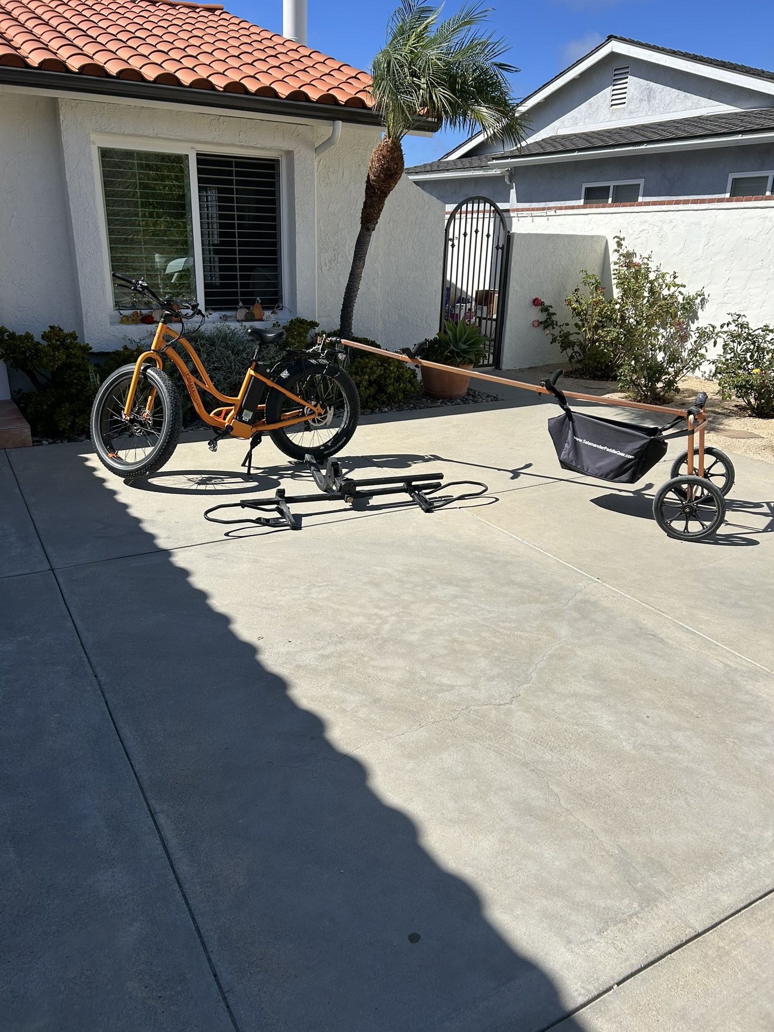 Surfboard E-bike, carrier and trailer