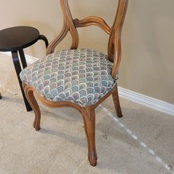 Vintage Walnut Rococo Chair Balloon Back