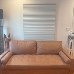 Faux Leather Couch 