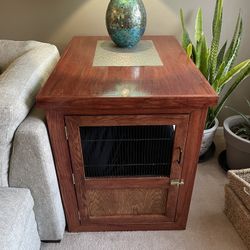 Custom Made Oak Dog Kennel