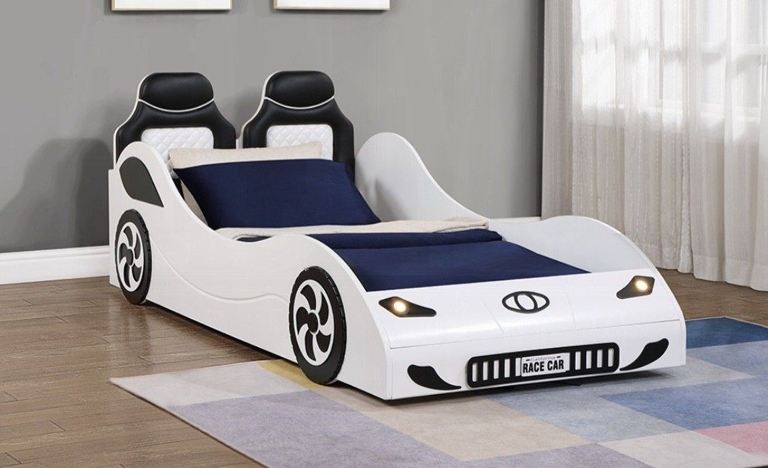 Brand New White Car Design Twin Bed Frame