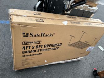 SafeRacks Super Duty 4 ft x 8 ft Overhead Garage Storage Rack and Accessories Kit, 2-pack
