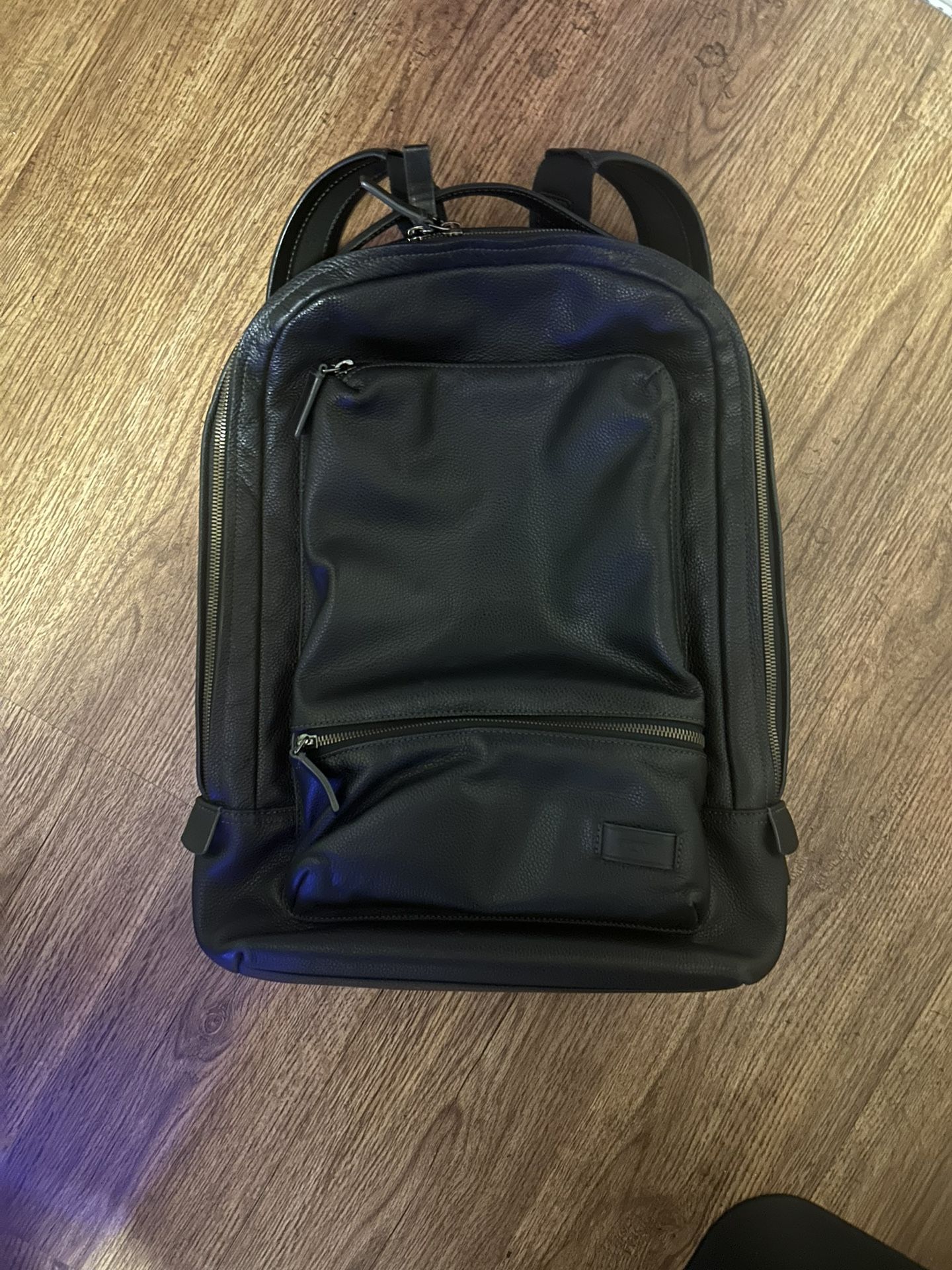 Tumi Harrison Black Leather Backpack 