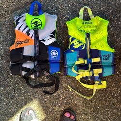 Hyperlite Kids Life Jackets —size M Very Light Use  $20 And $25 Each 