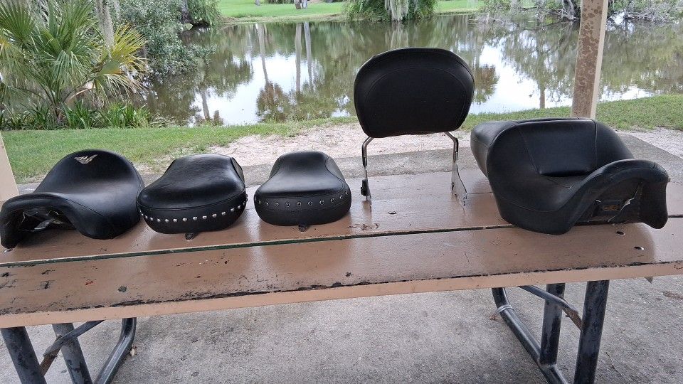 Seats For Harley Davidson 5 Different Ones $100.00 For All Or $25.00 Each