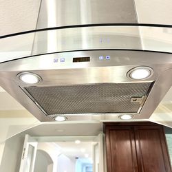 Convertible Stainless Steel/Glass Wall Mount Range Hood