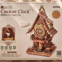 ROKR LC901C Cuckoo Clock, Stained Wood, Mechanical 3D Wooden Puzzle