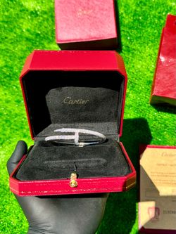 Cartier Silver Diamond Nail Bracelet