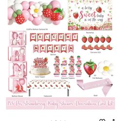 Strawberry baby shower decor