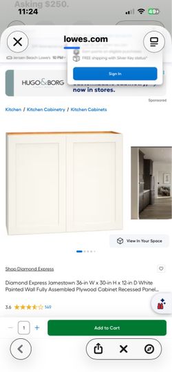 Brand New Diamond Express Jamestown Wall Cabinet