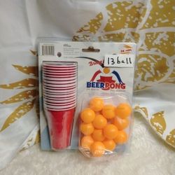 BEER Pong 24 Cups 13 Balls