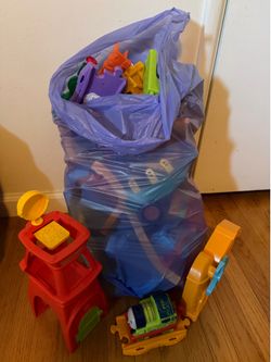 Bag full of Thomas trains