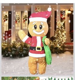 Gingerbread Tinsel With Lights ! New In Box - 4.5 Ft Tall 