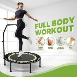 New 40" Rebounder Trampoline for Adults with Adjustable Handle