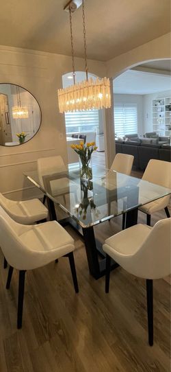 Modern Glass Dining Table – 70” x 40” – $400 OBO