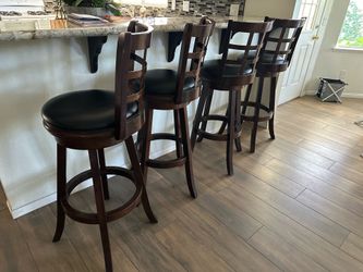Moving Sale – Set of 4 Wooden Bar Stools – Only $300
