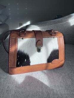 Sergio's Handmade Animal Print Shoulder Bag Buckle Accent Women