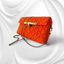 🧡 Handmade woven wool purse ✨