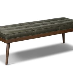 Poly & Bark Banco de Cama de Cuero Acolchado de 55" para Dormitorio Final de Cama - Banco de Entrada de Sala de Estar - Tapicería de Cuero Italiano Pu