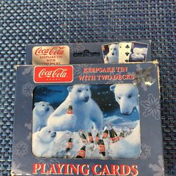 Vintage 2005 Coca-Cola Polar Bears Christmas Playing Cards Two Decks