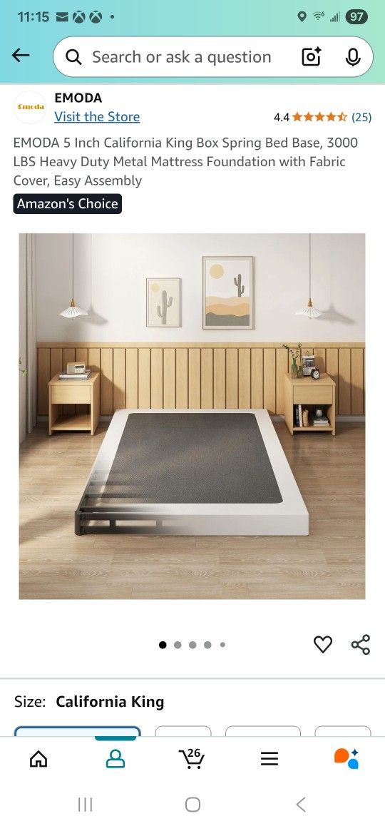California King Box 5 Inch Box Spring