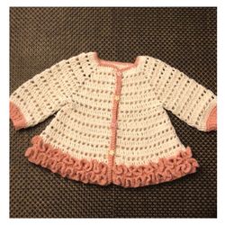 NWOT Toddler 12/24 mos Crochet Ruffle Sweater