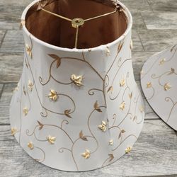 Pair of embroidered silk lamp shades