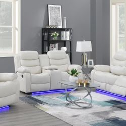 3pc Living Room set W/led $2200 Grey Black or White 