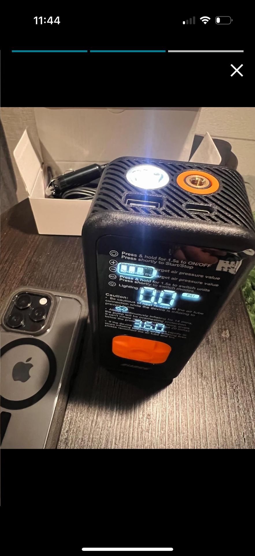 Tire Inflator Portable Air Compressor - 4X Faster Inflation, 150PSI Air Pump for Car Tires with Digital Pressure Gauge/LED Light, 20000mAh Portable T
