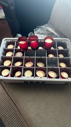 24 glass candles with inserts included
