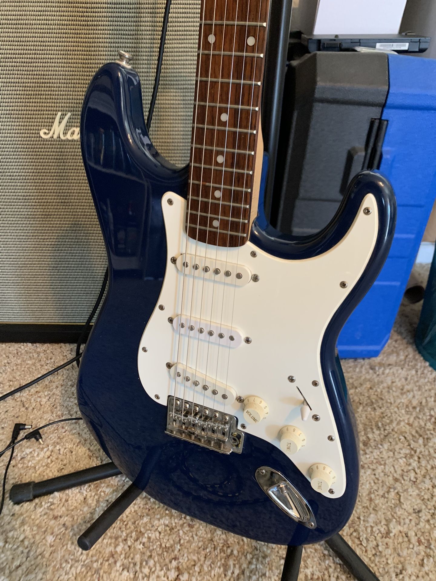 2002 Fender Squier Affinity Stratocaster / Strat Electric Guitar - Navy Blue - Plug N Play Ready!