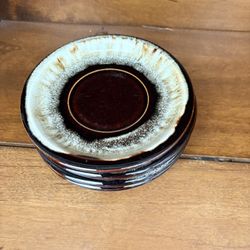 Vintage Brown Small Saucers